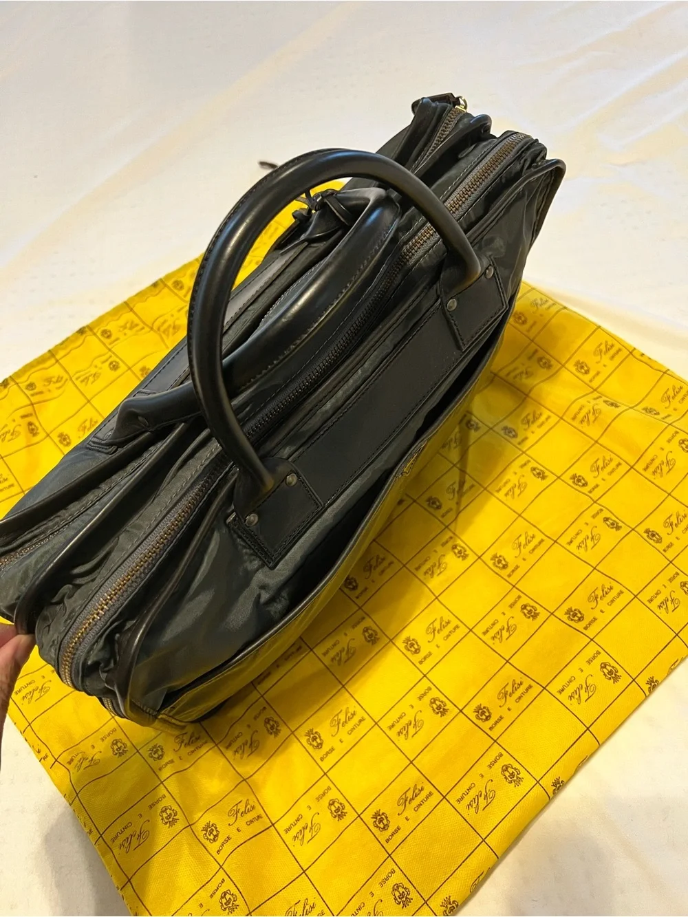 Felisi Men's Leather & Nylon 3 way Vintage Travel Bag